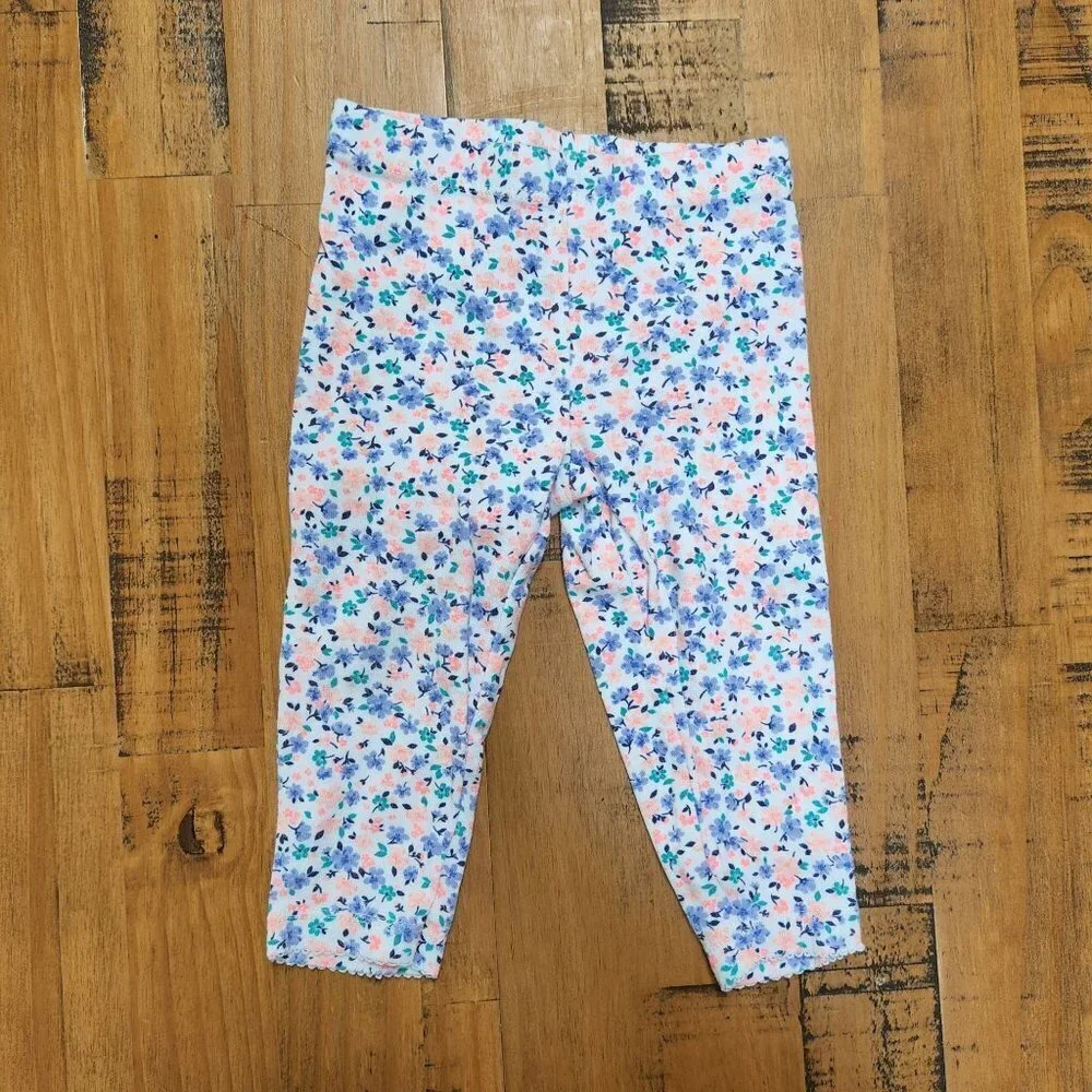 Carter's 2 Piece Outfit Bodysuit and Pants Elephant Flowers Baby Infant 12 Month